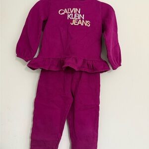 Calvin Klein Kids' Magenta Peplum Outfit